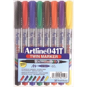 Artline Маркер 041T 2-в-1 8-бр. комплект (EK-041T/8W)