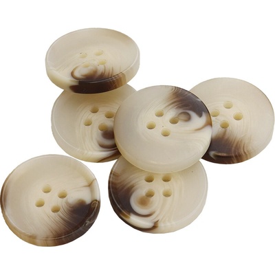 Pro Háčkování Knoflík kulatý plast 25 mm, slonová kost mramorový