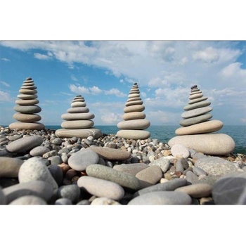 DIMEX ART s. r. o Флизелинов фототапет камъни на плажа 375 x 250 см