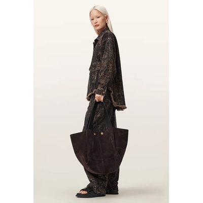AllSaints шопинг чанта дамска от велур ROSALIE (W715XD)