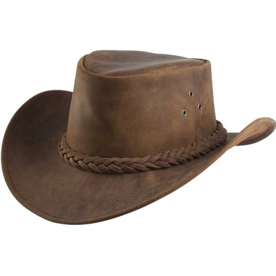 Randol ´s Westernový klobouk Antique kožený hnědý – Zboží Dáma