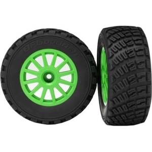 Traxxas колело 2.2/3.0", джанта Rally зелен, гума Gravel (2)