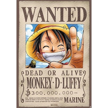 Abysse Corp Метален постер ABYstyle Animation: One Piece - Luffy Wanted Poster (ABYPLA001)