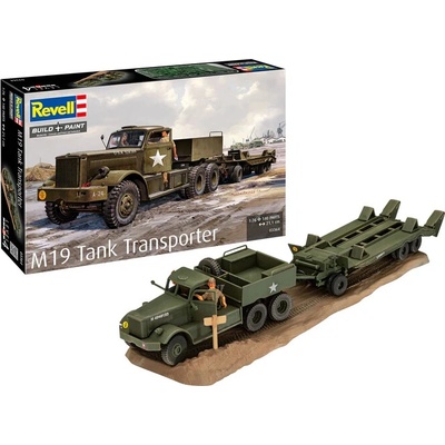 Revell 03364 M19 Tank Transporter plastikový model vojenského vozidla140 dílů 1:76