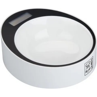 M-PETS Yumi Smart Bowl - умна купа с кантар до 2 кг, диаметър - 20 см БЯЛА с ЧЕРНО - 10520099