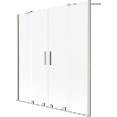 Mexen Velar Duo параван за вана, двукрилен плъзгащ се 160 x 150 см, матиран, четкан никел - 896-160-000-32-97 (896-160-000-32-97)