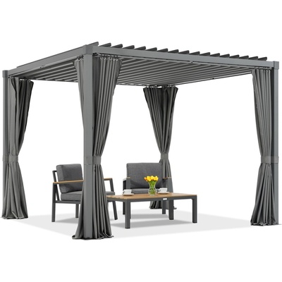 Garden Point pergola Madera 3x3 m se závěsy Antracitová