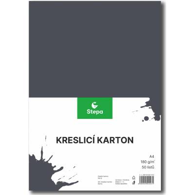 Stepa kreslicí karton barevný A4 50ks černý