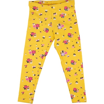 C&A Dívčí žluté legíny s kytičkami