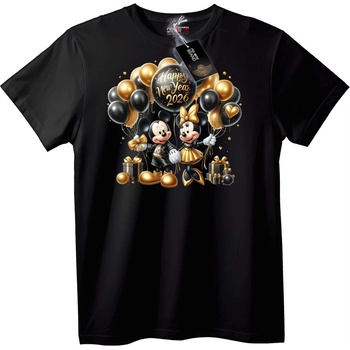 NOONEBRAND Тениска Mickey & Minnie Нова Година 2026 - XL, Black