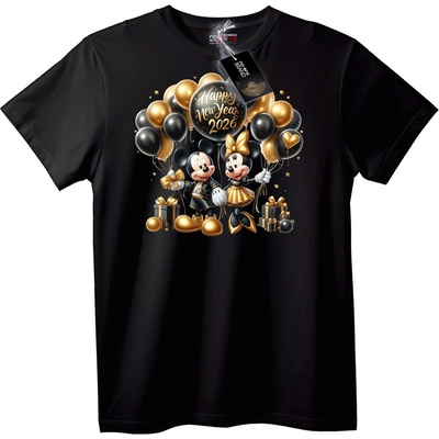 NOONEBRAND Тениска Mickey & Minnie Нова Година 2026 - XL, Black