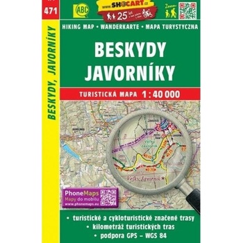 Beskydy Javorníky turistická mapa 1:40 000