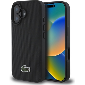 Lacoste Iconic Petit Pique Woven Logo MagSafe Задна обвивка за iPhone 16 Plus Black Lacoste | Cheren | МЪЖЕ | UNI