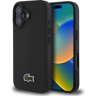 Lacoste Iconic Petit Pique Woven Logo MagSafe Задна обвивка за iPhone 16 Plus Black Lacoste | Cheren | МЪЖЕ | UNI