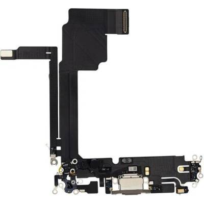 AppleKing nabíjecí a audio flex konektor pro iPhone 15 Pro Max - přírodní titan