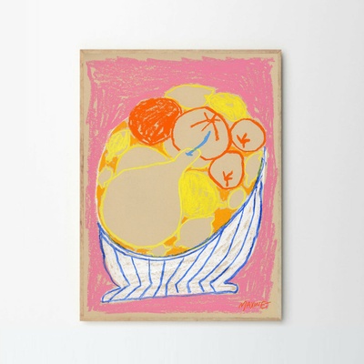 Moikka Plagát Fruit Bowl on a Pink Table by Maxine McCrann 50x70 cm