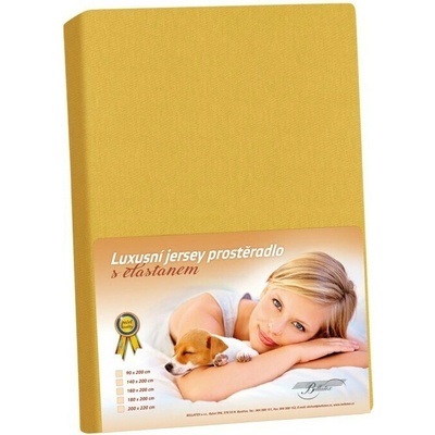 Bellatex Jersey prostěradlo s elastanem hořčicové 140x200