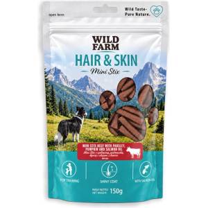 WILD FARM Hair & Skin Mini Stix с говеждо месо + магданоз, тиква, масло от сьомга 150 г