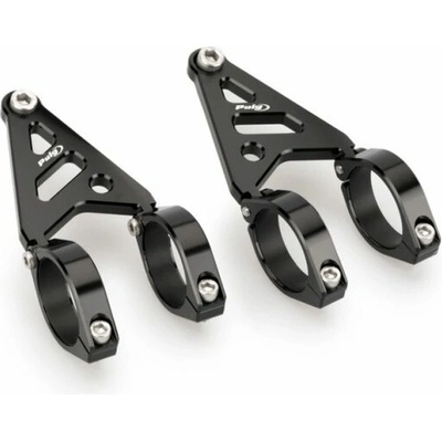 PUIG Clamp set PUIG LUMEN LED 20878N d 42-43mm + suport for headlights čierna