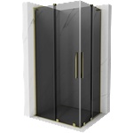 Mexen Velar L Duo плъзгаща душ кабина 90 x 80 см, графит, злато - 871-090-080-02-43-50 (871-090-080-02-43-50)
