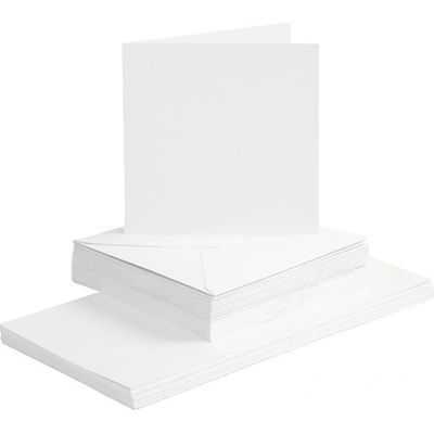 Creativ Company 15,2 × 15,2 cm přání a obálky 50 ks (240 g/m2) bílé