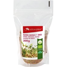 BIO Alfalfa, reďkovka, mungo - zmes - bio semená na klíčenie - 200 g