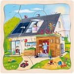 Goki Многослоен дървен пъзел Goki - Строим къща, 35 части (57322) - ozone