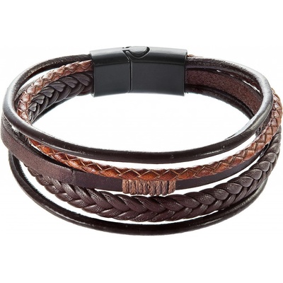 Pavona náramek pánský s koženkovými pásky a sponou na magnet 43023.3 hnědý