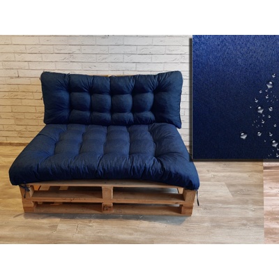 Mybesthome DENIM PIETRO SET modrá 120 x 80 cm, opěrka 120 x 40 cm