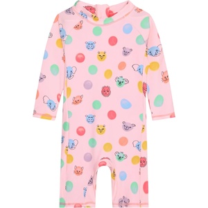 Color Kids Детски цял бански от ликра (UV защита) Color Kids Baby's Suit L/S AOP Lycra - Fairy Rose - размер 80 (EU) (750-2552-0512)