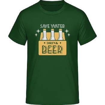 E190 tričko Design Šetřete vodou pijte pivo Lahvově zelená