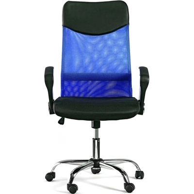 Директорски стол Monti HB, дамаска, екокожа и меш, черна седалка, тъмносиня облегалка (ON4010140221)