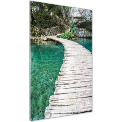 Vertikálny foto obraz fotografie na skle Plitvické jazerá 50x100 cm