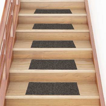vidaXL Изтривалки за стълби, самозалепващи се, 30 бр. , 60x25 см, антрацит, правоъгълни (3365711)