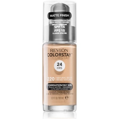 Revlon Cosmetics ColorStay SPF 15 дълготраен матиращ фон дьо тен за смесена и мазна кожа цвят 220 Natural Beige 30ml