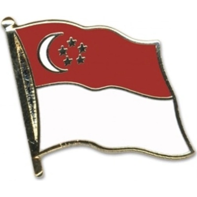 Odznak (pins) 20mm vlajka Singapur - farebný
