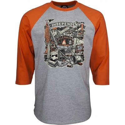 Independent triko Crust Baseball Top Rust/Dark Heather RUST-DARK HEATHER