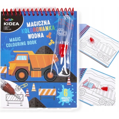 Vodová Omaľovánka s fixkou Kidea Vozidlá