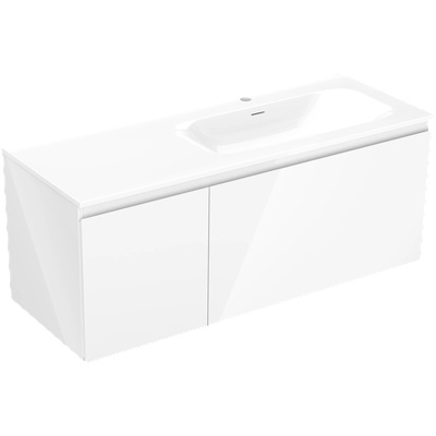 Orio баня шкаф 120 см с мивка Vela дясна, 1S, 1D, бял гланц - 91A13-12047-3-BBFF00-W23P00 (91A13-12047-3-BBFF00-W23P00)