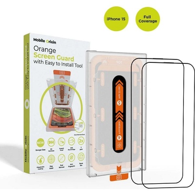 Mobile Origin Orange Screen Guard iPhone 15 2ks s aplikátorem SGA-F-i15-2pk – Zboží Živě