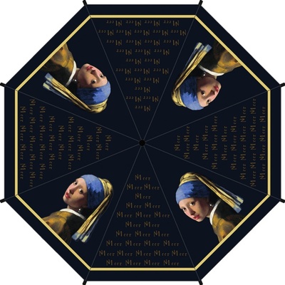 The Girl with a Pearl Earring Jan Vermeer deštník skládací modrý
