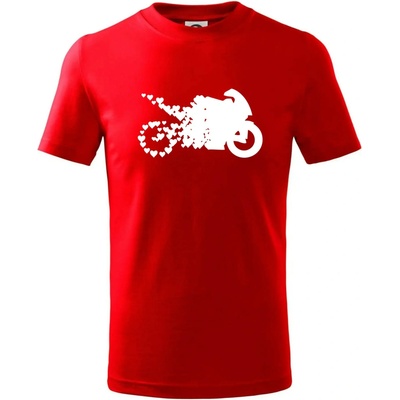 Moto love tričko detské červená