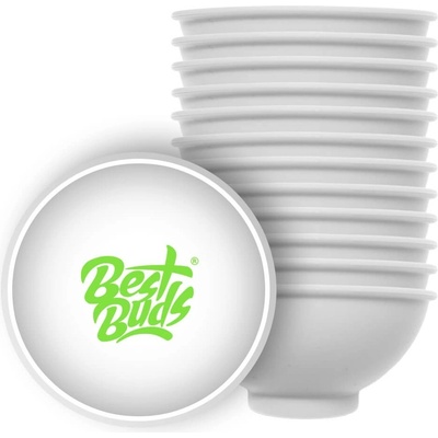 Best Buds Silikónová miska na miešanie biela so zeleným logom 7 cm