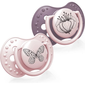 LOVI Силиконови залъгалки Lovi - Botanic, 6-18 m, 2 броя, Розови (22/871g)