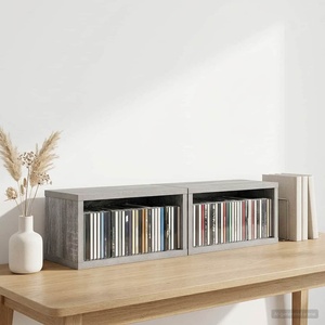 vidaXL Рафтове за CDs 2 бр. Сив Сонома 40 x 17 x 17 см (8012722)