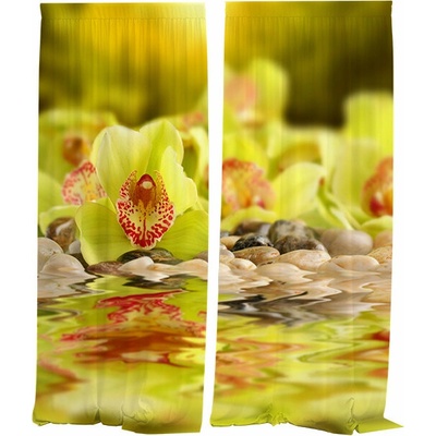 IMPAR Závěsy Zelená orchidej,140 × 250 cm