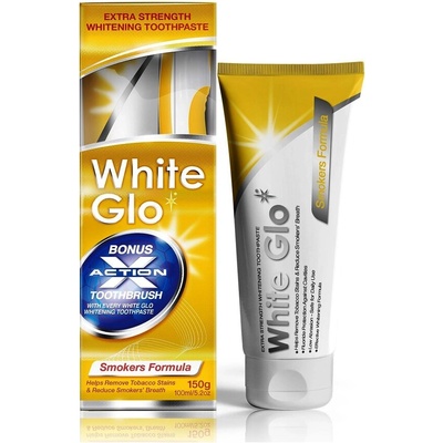 White Glo избелваща паста за зъби за пушачи 100 мл с четки за зъби