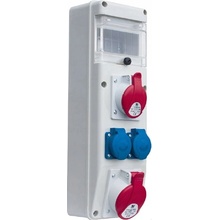Rozvodnica zásuvková R-BOX (32/5+16/5+2x250V)+6-modulová