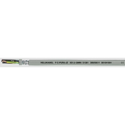 Helu F-C-PURö-JZ 21232-1000 riadiaci kábel 7 G 0.75 mm² 1000m sivá