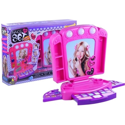 LEAN TOYS Kozmetická sada so zrkadlom ružová